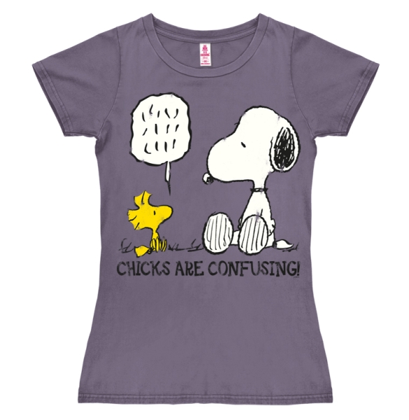 Peanuts - Chicks Are Confusing - New Girls T-Shirt - lavender